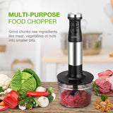 3-in-1 Immersion Blender with Heavy Duty Copper Motor, Titanium Steel Blades, Comfy Grip Handle, with Whisk, Chopper-Grinder Bowl and Beaker