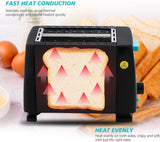 2 Slice Toaster, Extra Wide Slot 650 W, 6 Baking Mode Settings, Retro Stainless Steel Toaster with Removable Crumb Drawer