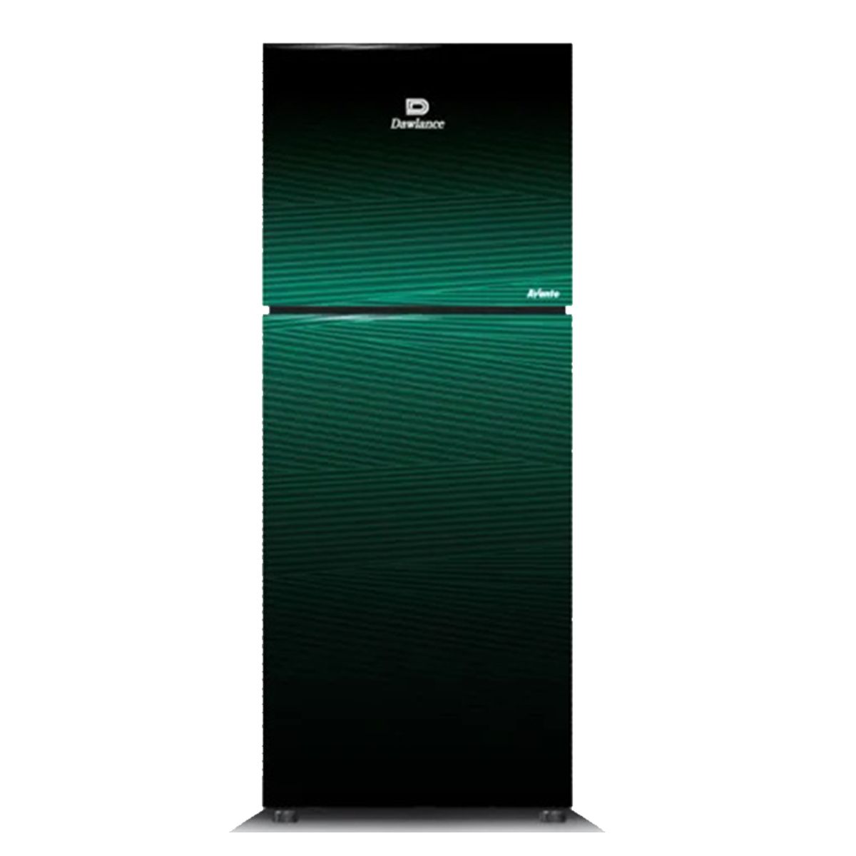 Dawlance Refrigerator 9173WB GD Avante in Noir Green color with a capacity of 12 cubic feet, featuring a sleek design with door pockets and a wide compressor at the bottom.