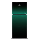 Dawlance Refrigerator 9173WB GD Avante in Noir Green color with a capacity of 12 cubic feet, featuring a sleek design with door pockets and a wide compressor at the bottom.