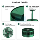 Desktop Foldable Fan Portable Household USB Rechargeable Retractable Fan Electric Adjustable Low Noise Long Standby Fan -Random Color