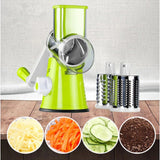 NEW 3 in 1 Vegetable Mandoline Slicer Swift Rotary Drum Grater
