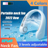 Portable Neck Fan Electric Wireless Fan Rechargeable USB Mini Fan Bladeless Personal Fans Hanging Neck Cooler for Outdoor Sports