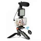 AY-49 Video Vlogging Kits with Microphone LED Fill Light and Mini Tripod