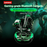Lenovo XT92 TWS Gaming Bluetooth Earphone Bluetooth 5.1 Low Latency Wireless Headset with Mic 3D Stereo Bass True Wireless Gamer Earbuds
