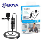 Boya BY M1 Professional Collar Microphone 3.5mm Audio Video Record Lavalier Lapel Mic for Android Smartphone DSLR PC