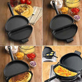 Non-Stick Folding Omelette Pan Hand Frying Pan Stainless Iron Double Side Grill Pan