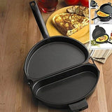 Non-Stick Folding Omelette Pan Hand Frying Pan Stainless Iron Double Side Grill Pan