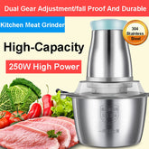 2 Speed Stainless Steel Electric Meat Grinder Mincer Home Small Multi-function Vegetable Food Processor Meat Slicer Machine - 2L