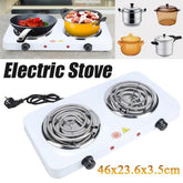 Electric Double Hot Plate Countertop Buffet Stove Heating Plate Indoor-Outdoor Stove 220V