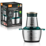 RAF Meat Grinder Electric, Food Processor 2L Stainless Steel Meat Blender Food Chopper for Meat, Vegetables, Fruits and Nuts