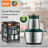 RAF Meat Grinder Electric, Food Processor 2L Stainless Steel Meat Blender Food Chopper for Meat, Vegetables, Fruits and Nuts
