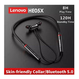Lenovo 100% Original HE05X Bluetooth 5.0 Earphones Waterproof Wireless HIFI Sound Magnetic Neckband Headset Sports Headphones