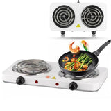 Electric Stove Two Cooking Plates Double Burner Cooker Multifunctional 2000 W + Export Quality Electric Kettle Water Boiler Stainless Steel body Portable Kitchen Appliances