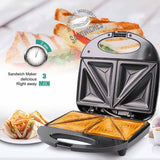 Imported Sandwich Maker with Non-Stick Plates, Electric Sandwich Maker - 2 Slice Sandwich Maker