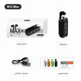 M12 MAX Bluetooth Earphone Headphones Mirror Wireless Stereo Headset 5.3 with Digital Display Sports Earbuds for Gaming