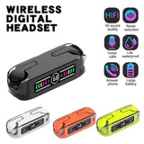 M12 MAX Bluetooth Earphone Headphones Mirror Wireless Stereo Headset 5.3 with Digital Display Sports Earbuds for Gaming