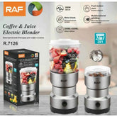RAF 2in1 – Stainless Steel Juice Blender Automatic Coffee Spice Grinder