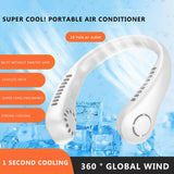 Portable Neck Fan Electric Wireless Fan Rechargeable USB Mini Fan Bladeless Personal Fans Hanging Neck Cooler for Outdoor Sports