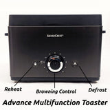 Silver Crest Electric Toaster Bread Grill Pan, Multifunctional 2 Slice Wide Toaster