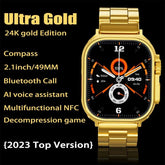 Newest Ultra Gold Series 9 Smart Watch Men GPS NFC IP67 Smartwatch Waterproof Sport Mode Fitness
