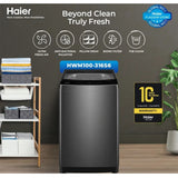 Haier Washing Machine | Model HWM 100-316 S6 | 10KG Washing Capacity Fully Automatic Top Load | Fresh Air System | Anti-Bacterial Pulsator | Pillow Drum