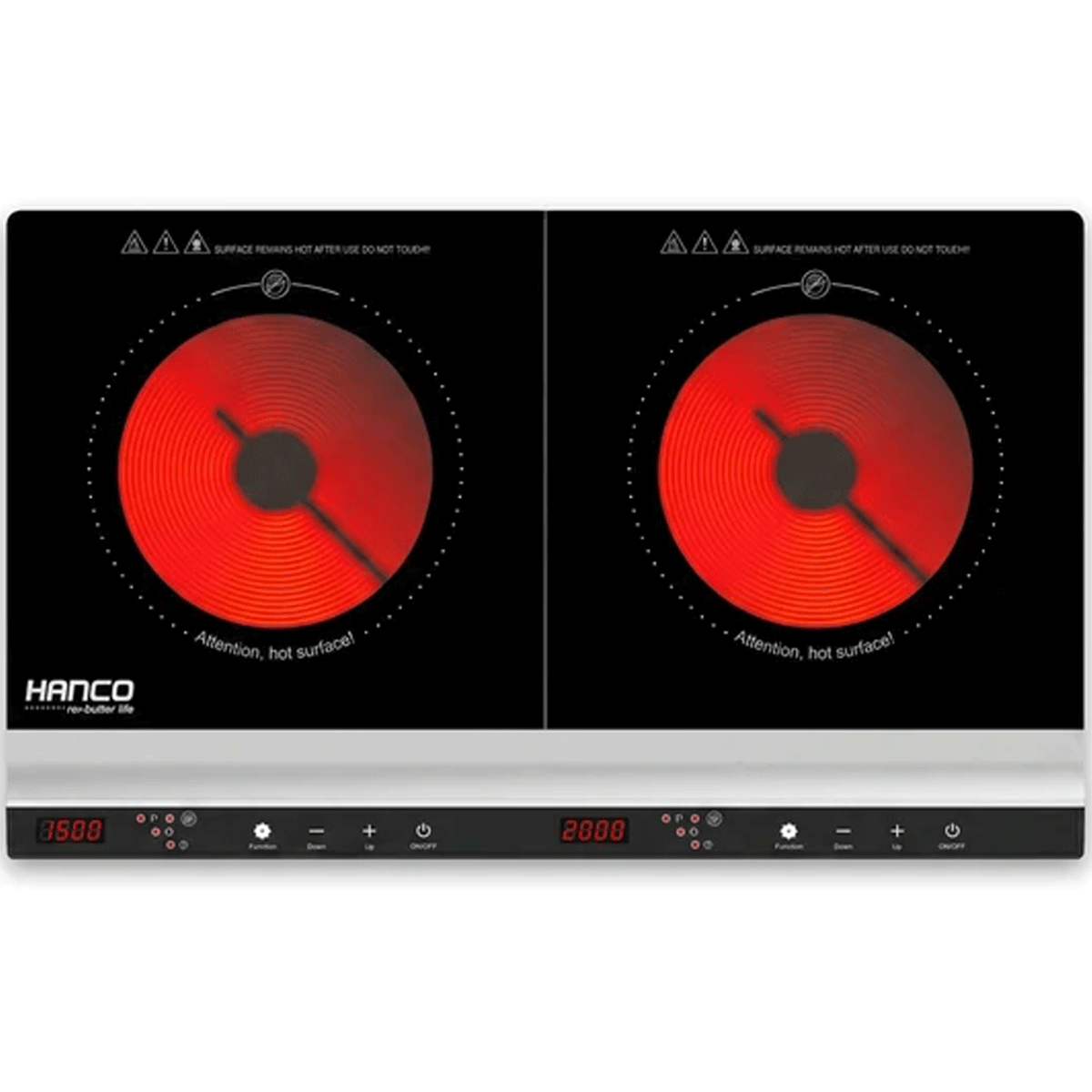 Hanco Model 125-DB Dual Burners Infrared Electric Cooktop - Electric Stove