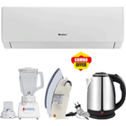 Gree 1 Ton Inverter AC Heat and Cool- Latest Model - GS-12PITH11W - Pular Series + Free 2 in 1 Blender Grinder + Electric Kettle + Heavy Weight Iron