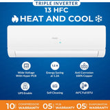 Haier Model 13HFC AC 1 Ton DC Inverter | (13300 BTU) Triple Inverter series| Heat & Cool | Self Cleaning |Ampere Lock(ECO MODE) | 100% Copper | 4way swing