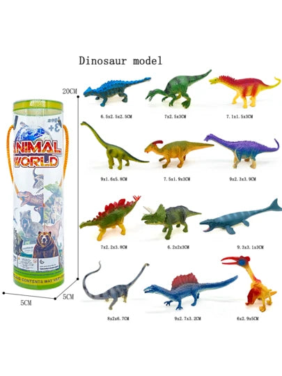 Kids Miniature Plastic Dinosaur Action Figures Set with Storage Tube Case – ITEM NO KL714-20