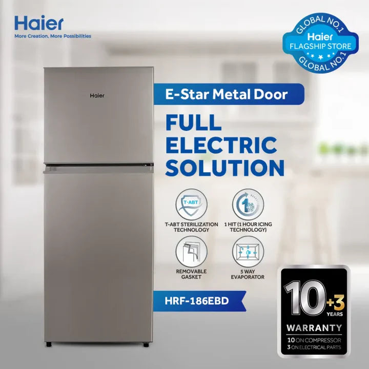 Haier HRF-186EBS E Star Double Door 6.5 CFT