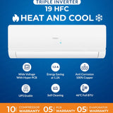 Haier Model HSU-19HFC/013USDC (W) Ac 1.5 Ton DC Inverter Split (Triple Inverter Series)- Latest | 1.5 Ton DC Inverter | Heat & Cool | UPS Enabled | Ampere Lock (ECO MODE) | Self Cleaning | Turbo Cooling