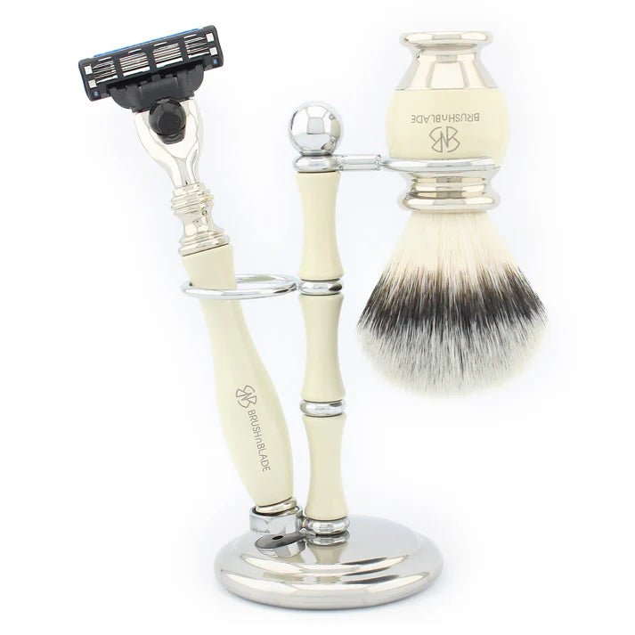 OBH Shaving Range 3 Edge Razor for Smooth Shaving - Silver Synthetic