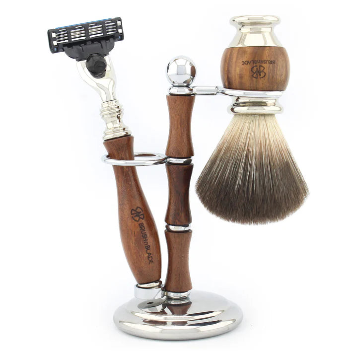 OBH Shaving Range 3 Edge Razor for Smooth Shaving - Black Synthetic