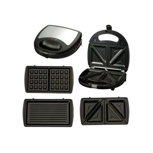 3 in 1 Sandwich Maker Non-Stick Cooking Plates Panini Press & Griddle Waffle Toastie Snack Toaster Breakfast Baking Machine