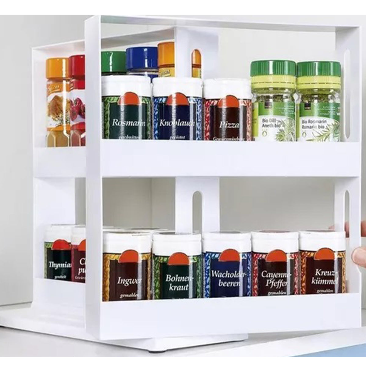 Swivel Swipe Cabinet Double Organizer with Box Packing