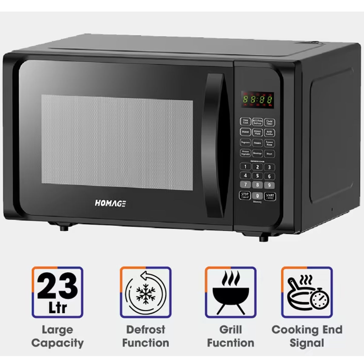 Homage Microwave Oven HDG-2313B (23 Liters, Grill, Black)