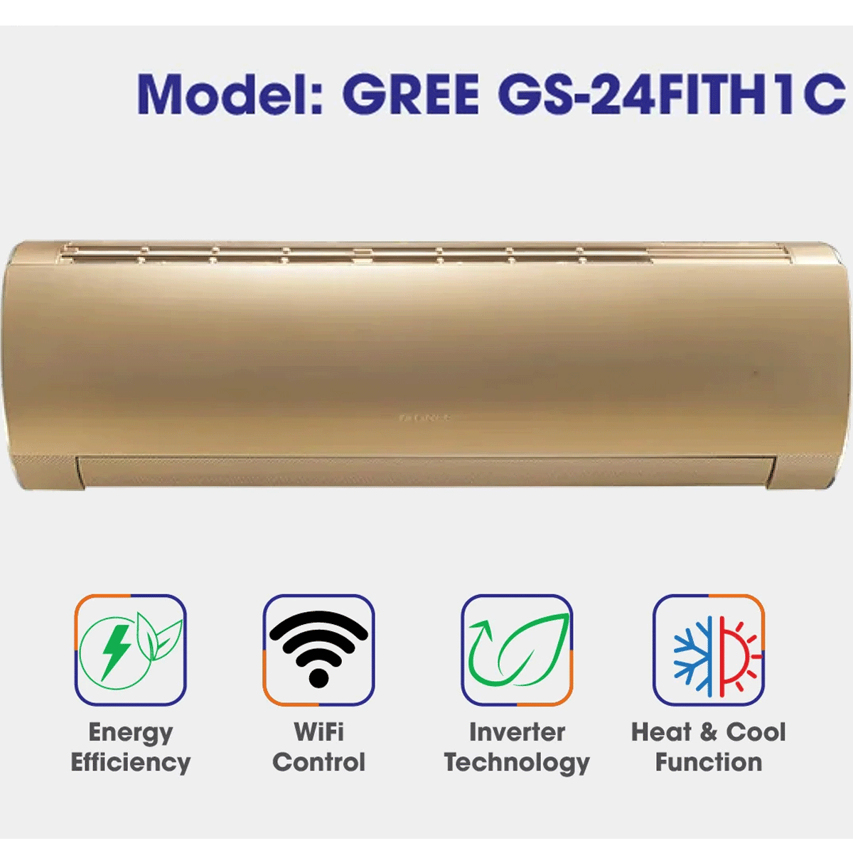 Gree Split AC 2.0 Ton Inverter GS-24FITH1C AAA Wifi