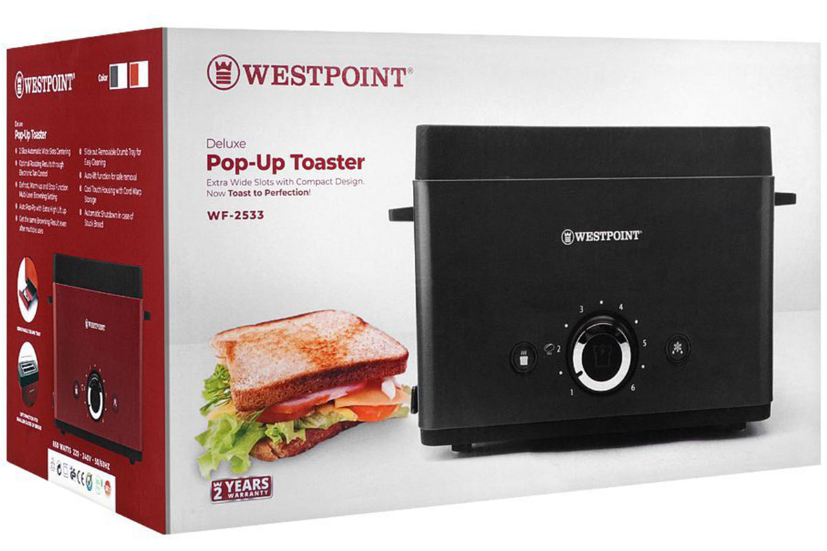 WestPoint West Point Deluxe Pop-Up Toaster, 850W, 220-240V, WF-2533