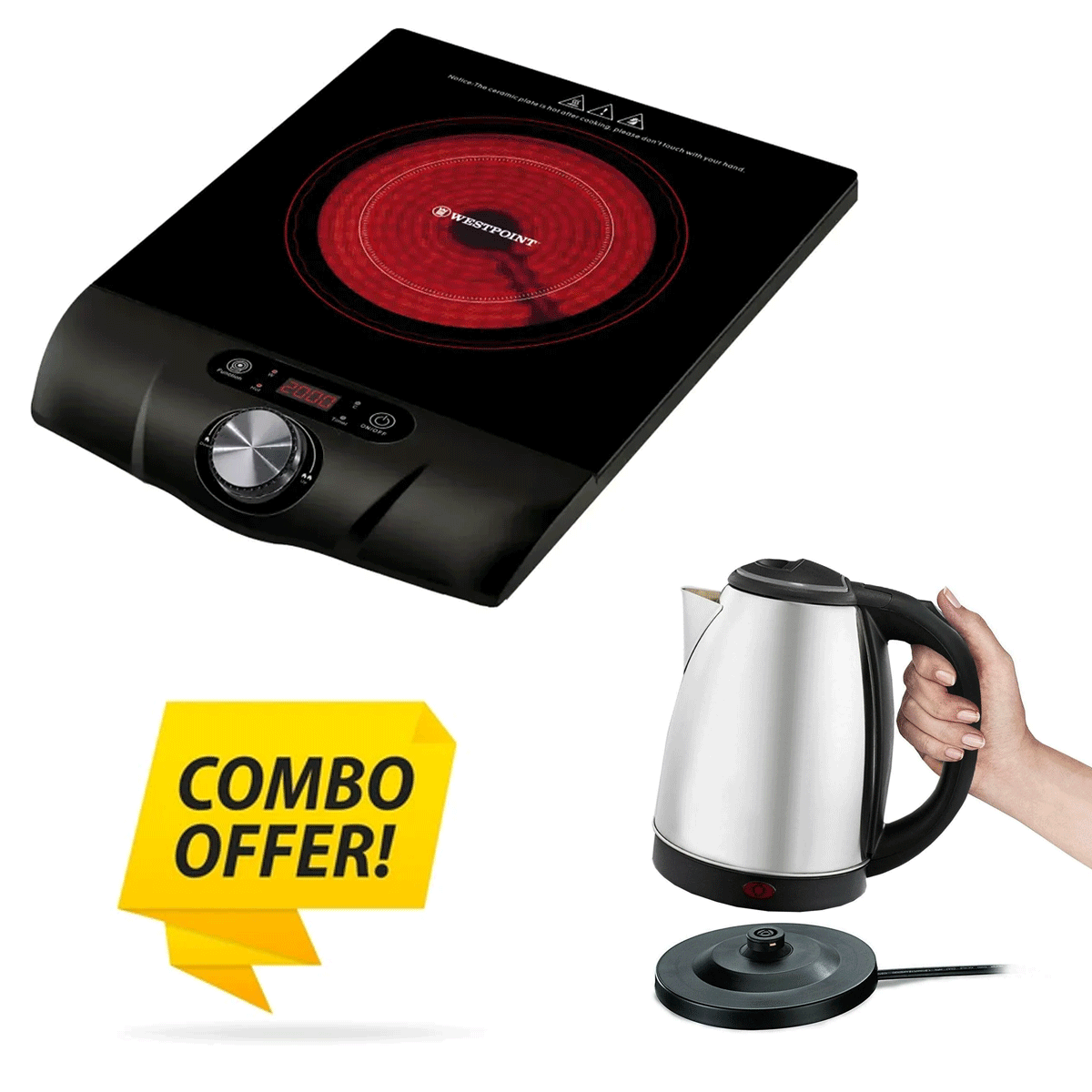 WestPoint Hot Plate WF-291 + Premium Electric Kettle