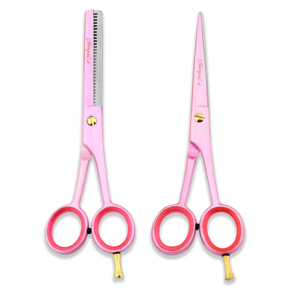 Clean Barber Kit with Pink 6-Inch Scissors