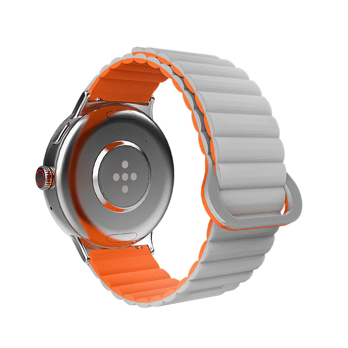 Faster NERV Watch 4 Pro - 3 Straps: Silver Chain + Grey Silicon + Neck Band
