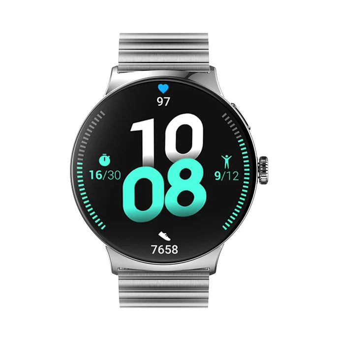 Faster NERV Watch 4 Pro - 3 Straps: Silver Chain + Grey Silicon + Neck Band