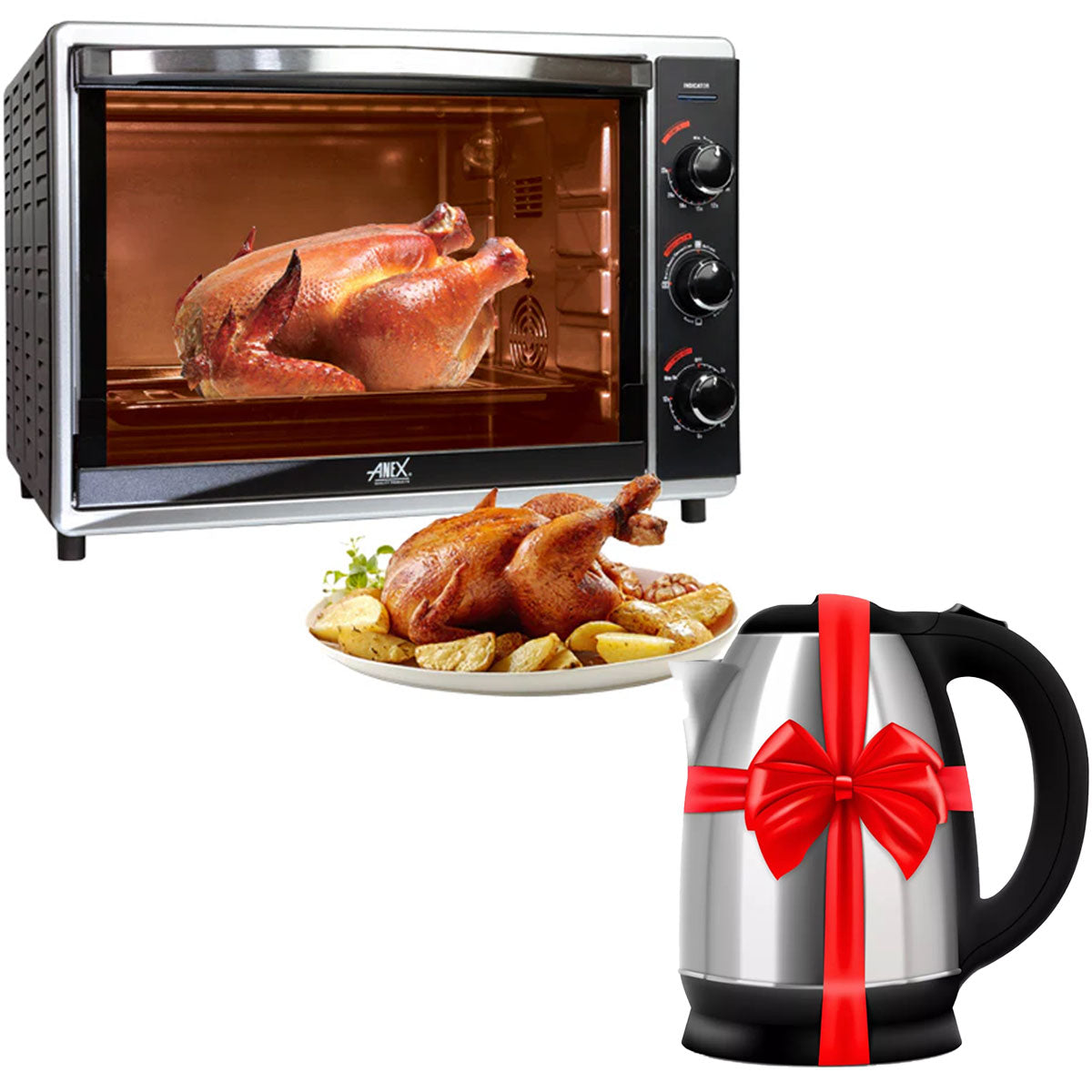 AG-3070 Deluxe Oven Toaster + Premium Electric Kettle