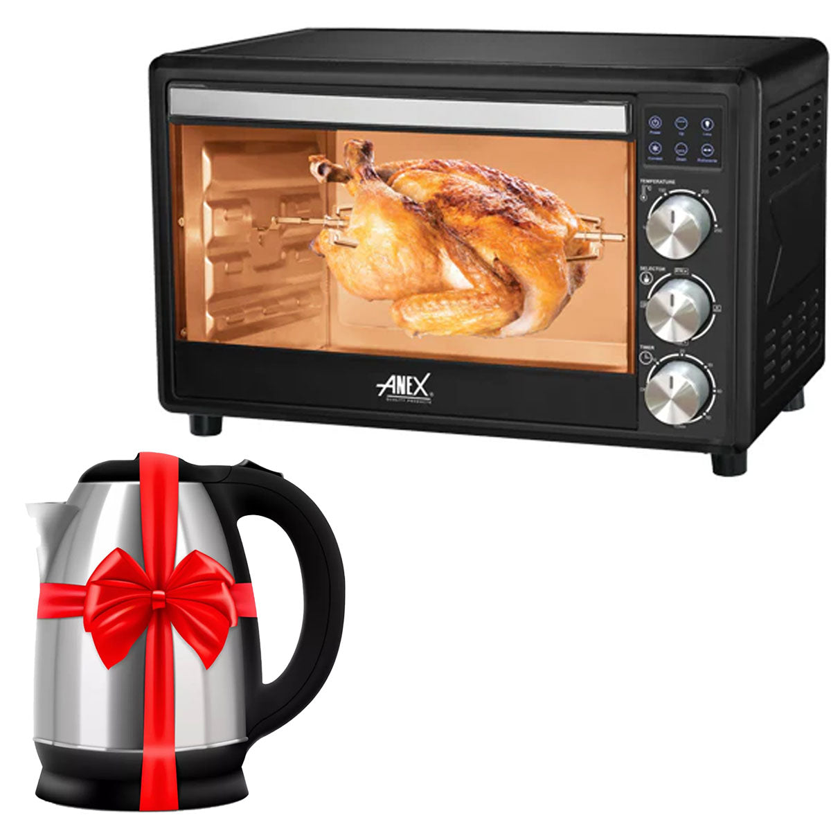 Anex AG-3075 Deluxe Oven Toaster + Premium Electric Kettle