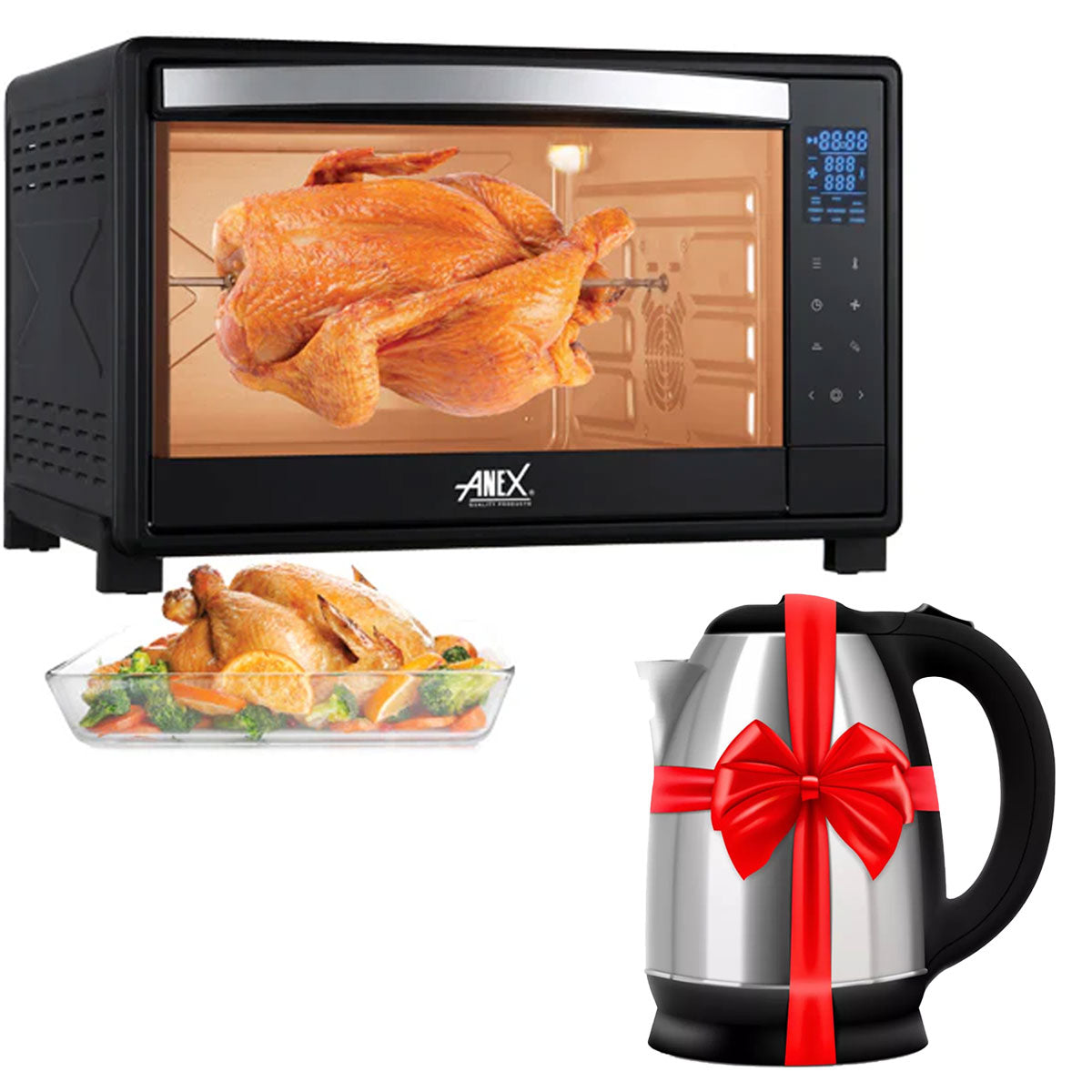 Anex AG-3080 Deluxe Oven Toaster + Premium Electric Kettle
