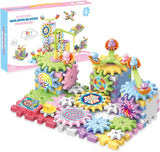 Electric Building Block Gear Toy Set DIY Plastic Brick Toys Colourful Building Block Large Particle Electric Gear Rotating Assembly Block Children Early Education Puzzle Fun Learning Blocks Gifts for Birthday