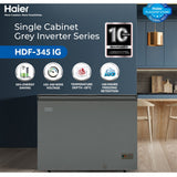 Haier HDF-345 IG - Inverter - Single Door Series - ( Inverter + Balanced Cooling + Super Freeze Function + Ref & DF Adjustable )  12.9 Cu Ft