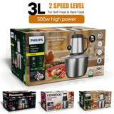 Philips - Kenwood - Panasonic -  Food Processors 3L Meat Grinder Stainless Steel Electric Chopper Meat Grinder - Mincer, Food Processor, Slicer - Home Appliance