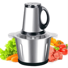 Professional Stainless Steel Electric Meat Grinder Kitchen ELectric Food Chopper Vegetable Cutter Food Processor Mincer Fruit Nuts Slicer With 3L Bowl